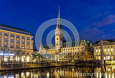 View of Hamburg city hall Stock Photo