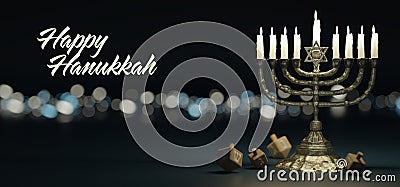 Hannukkah background with ornament and light atmosphere Stock Photo