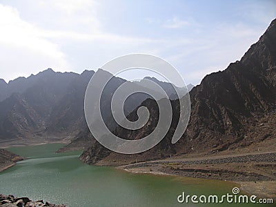 View of Hatta Lake Stock Photo