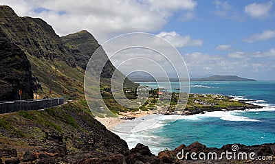 View of Hawaiian coastline Stock Photo