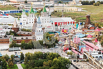 View from the heights to the Izmailovo Kremlin Stock Photo