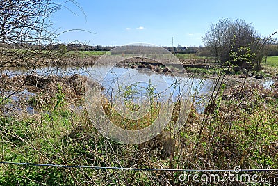 View of Henhurst Lake in the North Kent countryside Stock Photo