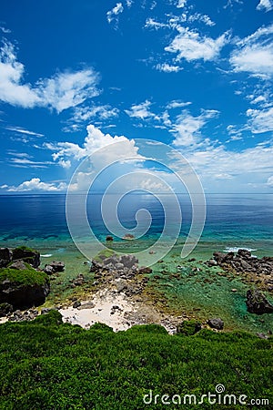 The View from HIGASHI HENNA Cape, Okinawa Prefecture/Japan Stock Photo