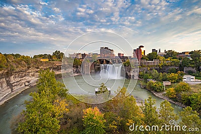 The High Falls in the city of Rochester Editorial Stock Photo