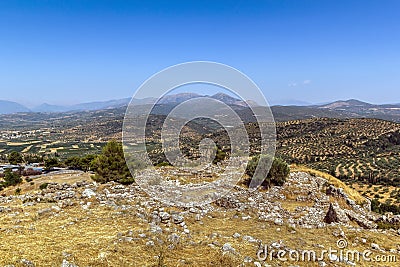 View from the hill Mycenae, Greece Stock Photo