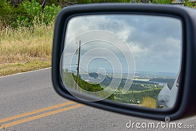 View of the hills and a lake in the Rear View Stock Photo