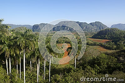 View of hills and mountains in Vinales, Cuba Stock Photo