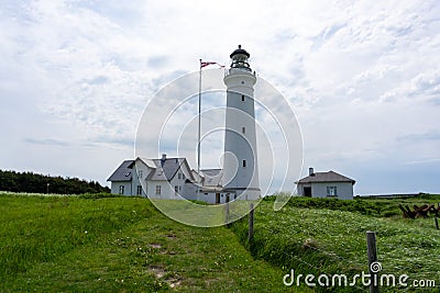 View of the Hirtshals lighthouse in northern Denmark Stock Photo