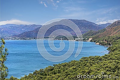 A view from Hisaronu bay Stock Photo