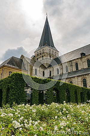 View of the historic Abbey of Saint-Georges and grounds in Boscherville in Upper Normandy Editorial Stock Photo