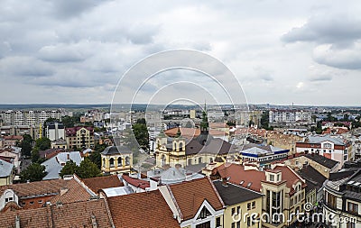 View on the historic center city from Town Hall in Ivano-Frankivsk, Ukraine Editorial Stock Photo