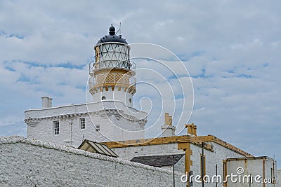 View of the historic Kinnaird Head Castle Lighthouse in northern Scotland Editorial Stock Photo