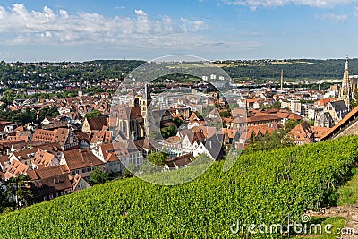 View of the historic old city center of Esslingen on the Neckar Stock Photo