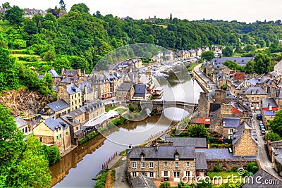 View of the historic town of Dinan Stock Photo