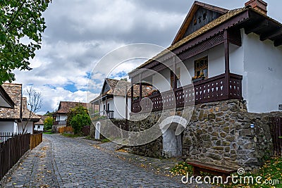 View of the historic village center of Holloko Editorial Stock Photo