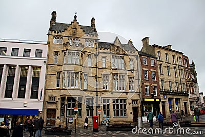 View on a historical building at the pedrestrian zone in durham, north east of england Editorial Stock Photo