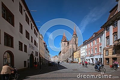 View in the historical town of Ansbach Editorial Stock Photo