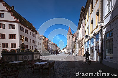 View in the historical town of Ansbach Editorial Stock Photo