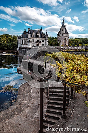 A view at the historical water castle Chenonceaux Editorial Stock Photo