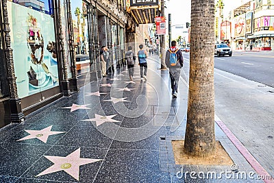 View of Hollywood Boulevard at sunset Editorial Stock Photo