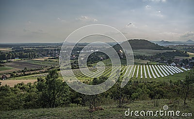 View from Holy hill over Zahorany village Stock Photo