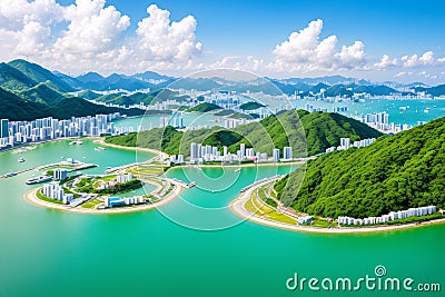 a view of Hong Kong at day time. Stock Photo