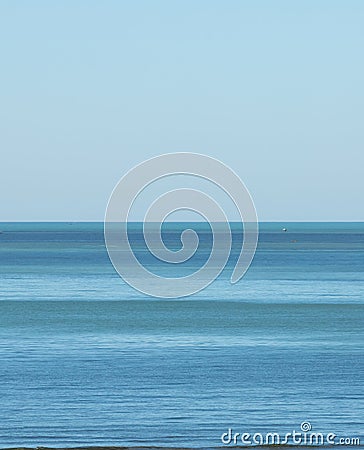 View of the horizon with the sea showing almost every shade of blue that we can see Stock Photo