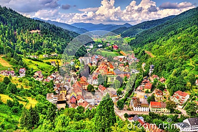 View of Hornberg village in Schwarzwald mountains - Germany Stock Photo
