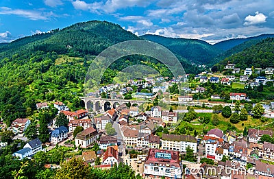 View of Hornberg village in Schwarzwald mountains - Germany Stock Photo