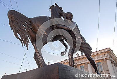 Horse Tamers Monument - Saint Petersburg, Russia Stock Photo