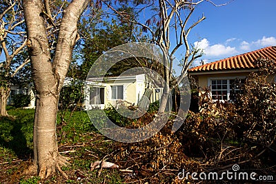 Structure damage due to Hurricane Irma Editorial Stock Photo