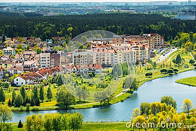 View of the house in a residential district in Stock Photo