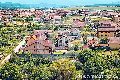 View of houses in Selimbar Sibiu Editorial Stock Photo