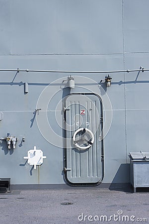 View of the HTMS Chakri Naruebet Ship with bluesky Editorial Stock Photo