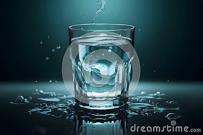 view Hyper realistic quality photo of a glass of water Stock Photo