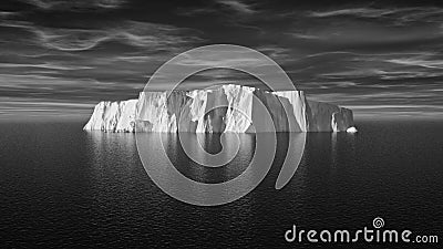 View of iceberg with beautiful transparent sea Cartoon Illustration