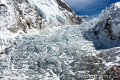 Icefall khumbu - view from Everest Base Camp Stock Photo