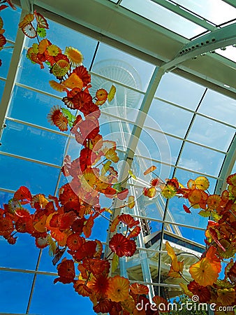 Seattle Dale Chihuly Glass Space Needle Editorial Stock Photo