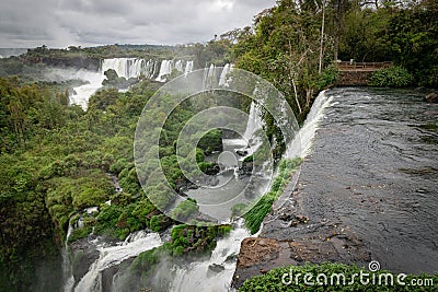 View of Iguazu Falls in Argentina and Brazil Stock Photo