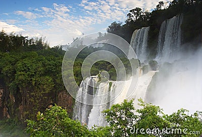 View of Iguazu Falls in South America Stock Photo