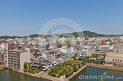 View of Imabari town, Shikoku Island, Japan Stock Photo