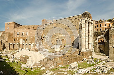 Imperial Fora street in Rome Editorial Stock Photo