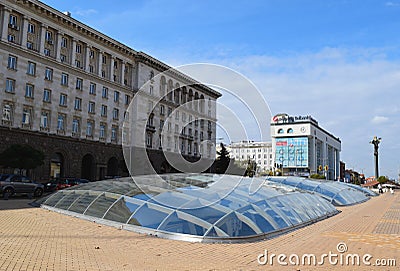 View on Independence Square in Sofia. Editorial Stock Photo