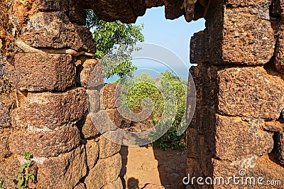 View of the Indian Ocean from a doorway Stock Photo