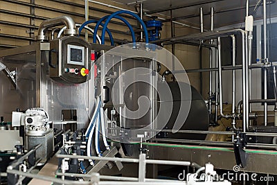 View on industrial dairy production gear Stock Photo