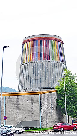 View of the industrial Langreo in the Autonomous Community of the Principality of Asturias Editorial Stock Photo