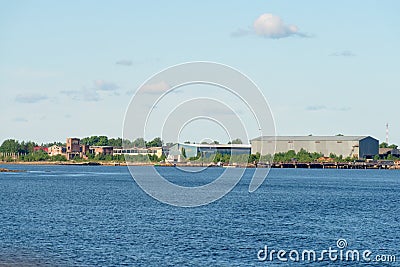 View of the industrial part of the village of Rabocheostrovsk, Kem. Stock Photo