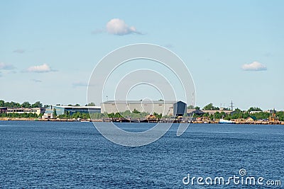 View of the industrial part of the village of Rabocheostrovsk, Kem Stock Photo