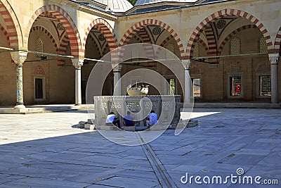 A view from the inner courtyard of the historical Selimiye Mosque. Editorial Stock Photo