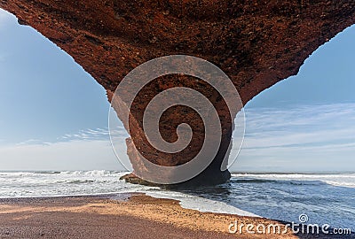 View inside the arch on Legzira beach Stock Photo